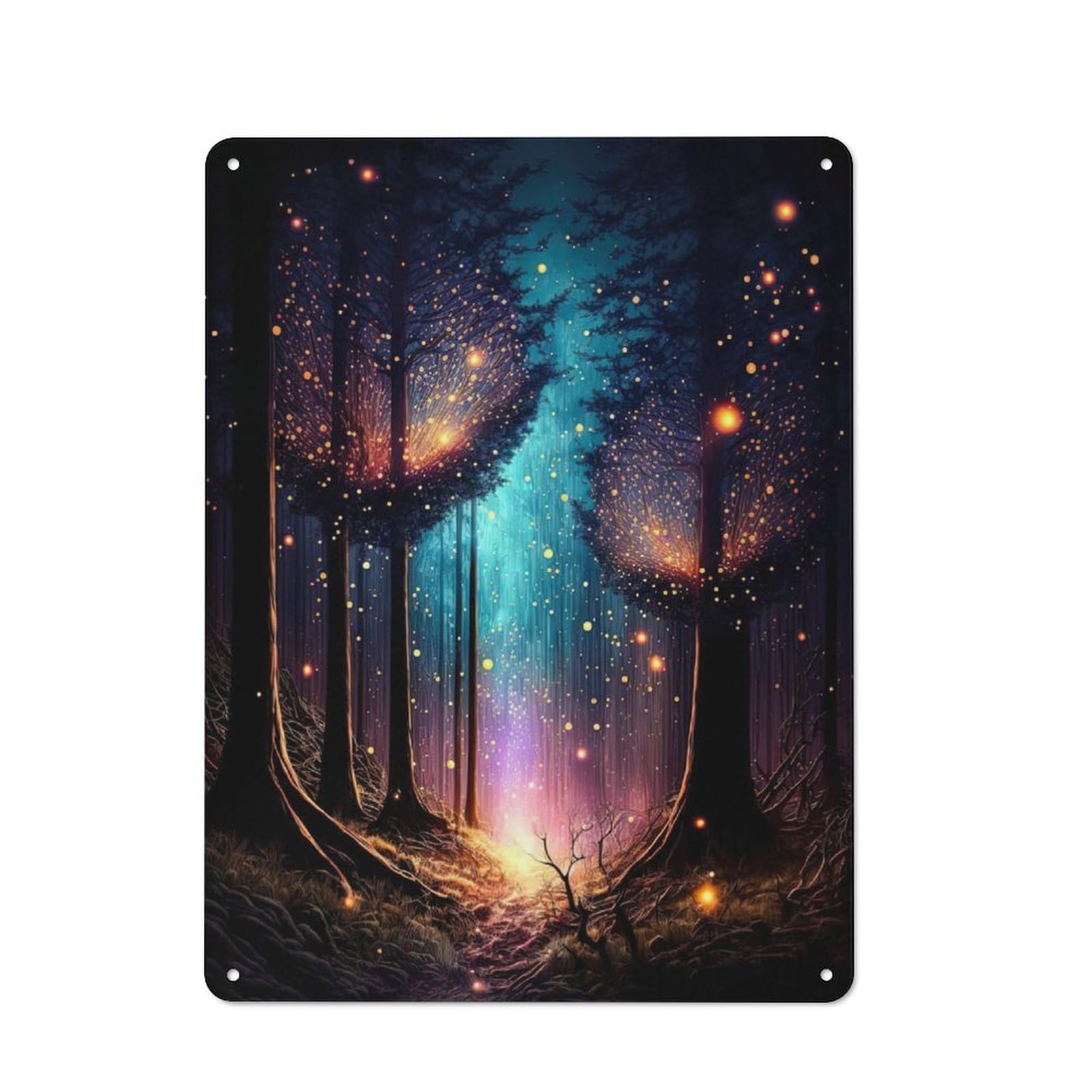 Junmoney Fantasy Forest Metal Sign 40X30cm With For Home Bar Wall, Rustic Decor, For Collectors Decorating Home Bars And Entertaining Spaces