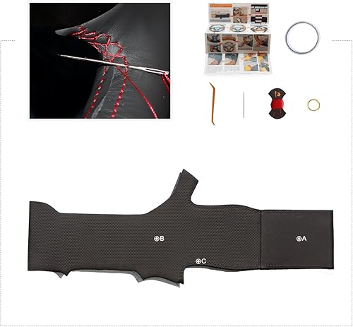 Miniatura 3 de MEWANT Fundas de volante de automóvil de cuero artificial negro cosido a mano para Kia Forte (Forte Koup Forte5) 2014-2018 K3 2013-2018 Ceed Cee'd