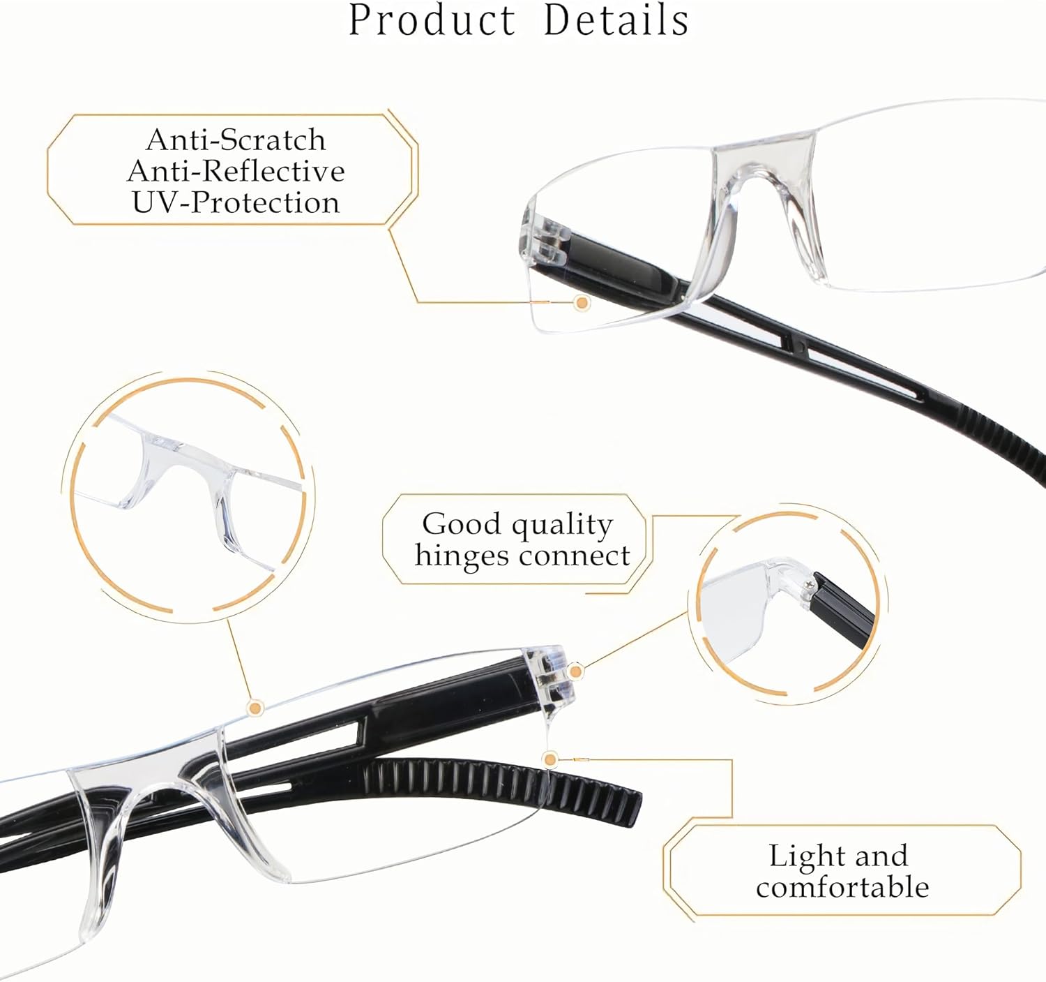 lifeart 2/4 pairs reading glasses, blue light blocking glasses, computer glasses for men and women, rectangle eyewear frame 4color 3.25 x