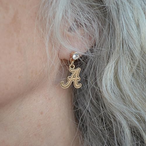 Miniatura 2 de Alabama Crimson Tide Lydia - Pendientes de oro con licencia UA, Oro, No es una piedra preciosa