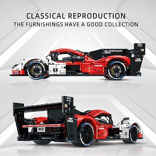 Miniatura 5 de UNCLE BRICK Pro 963 Technic - Kit de construcción de modelo de automóvil, modelo a escala 18 y juguete de ingeniería de carreras, kit de