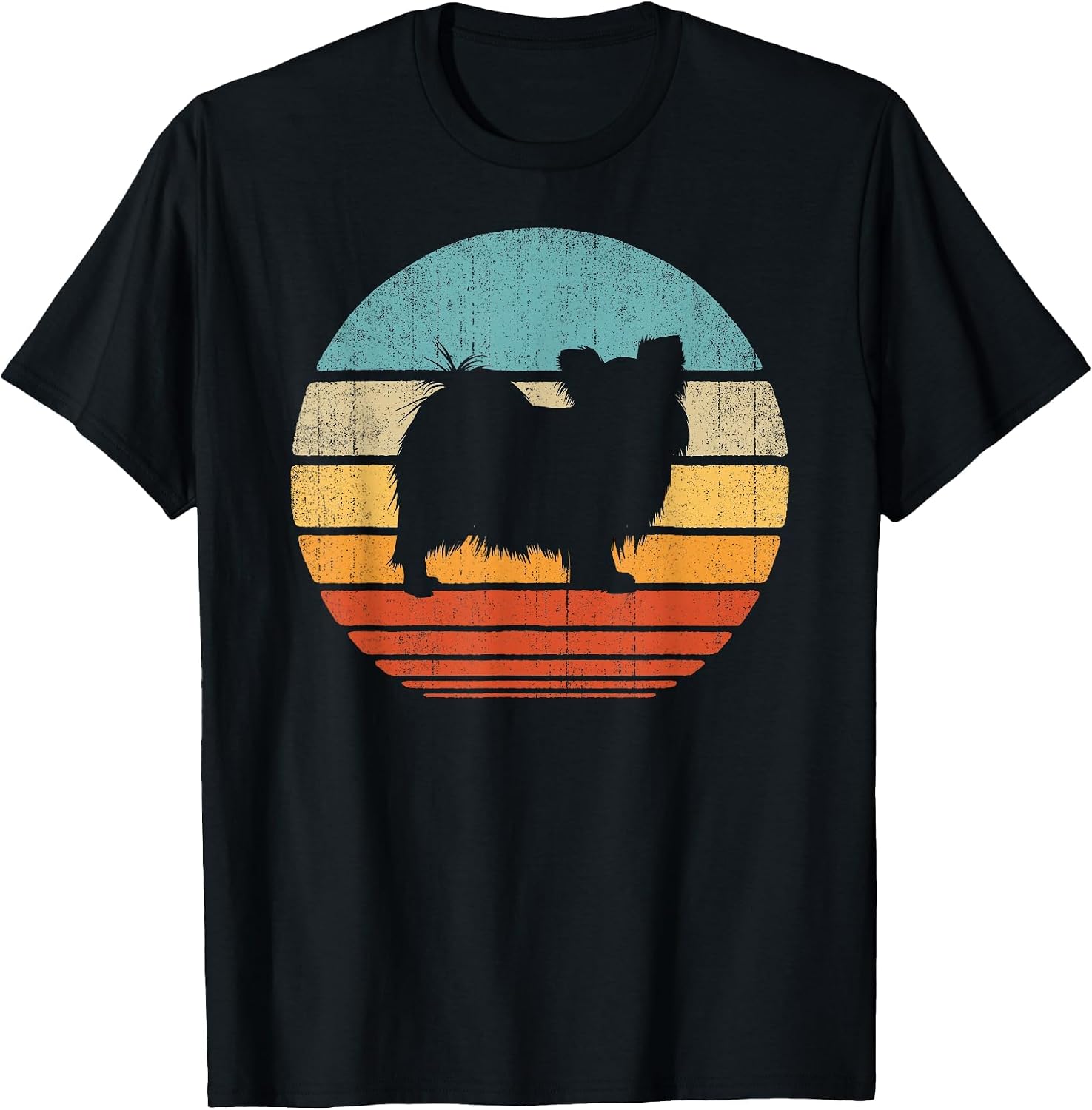 Papillon Retro Vintage Sunset Continental Toy Spaniel Dog T-Shirt