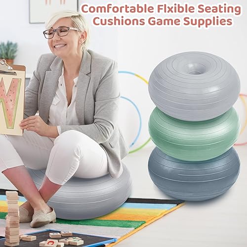 Vista 19 de 6 piezas de asientos flexibles para aula, sillas de pelota de yoga elementales para niños, silla de oficina inflable, entrenador de equilibrio