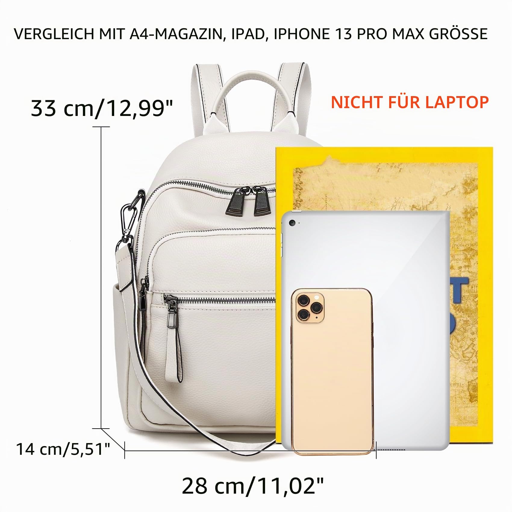 Genuine Leather Backpack Purse For Women Real Soft Leather Travel Convertible Laptop Shoulder Bag