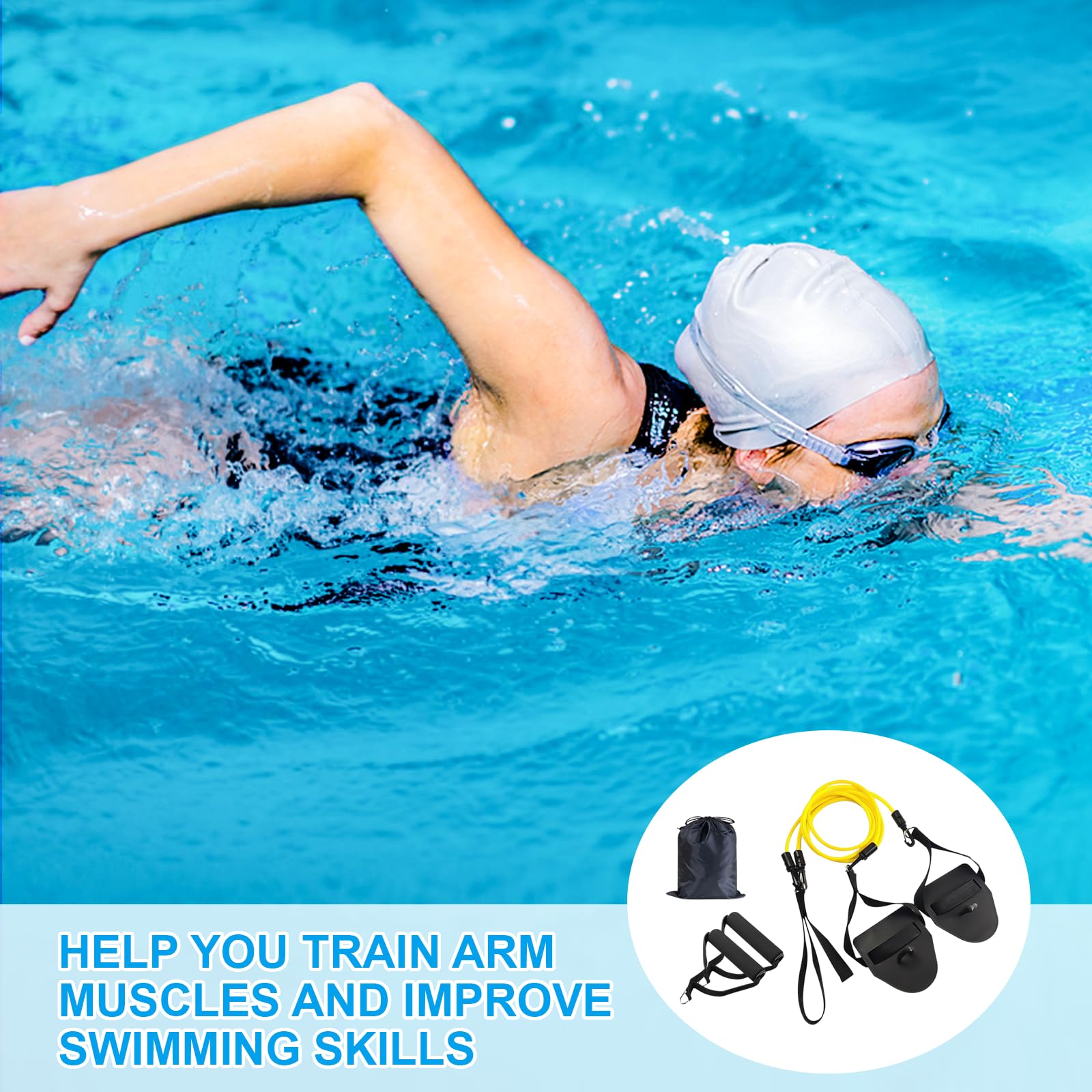 2in1 Zugseil Schwimmen Schwimmarmtraining Zugseil 2 In 1 Schwimmen Arm Training Zugseil Zugseil Schwimmtrainer 2 in 1 Schwimmarmtraining Zugseil für Schwimmtraining Armzug-Training