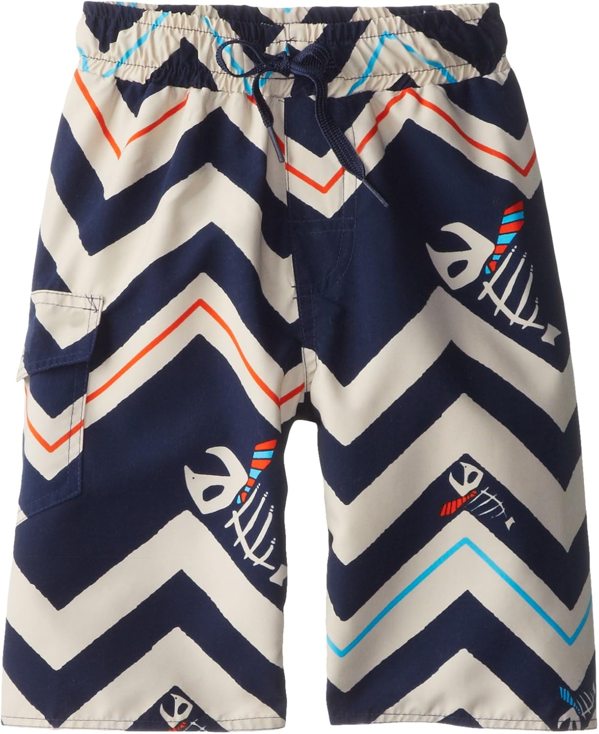 Wes & Willy Little Boys' Fishbone Chevron Swim Trunk Toddler