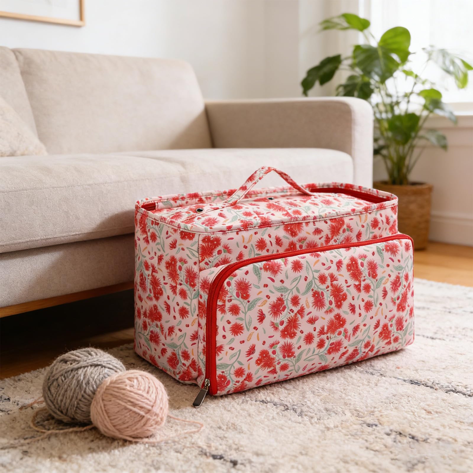Simpatico porta ferri da maglia, borsa facile da trasportare con più scomparti per gli appassionati di uncinetto
