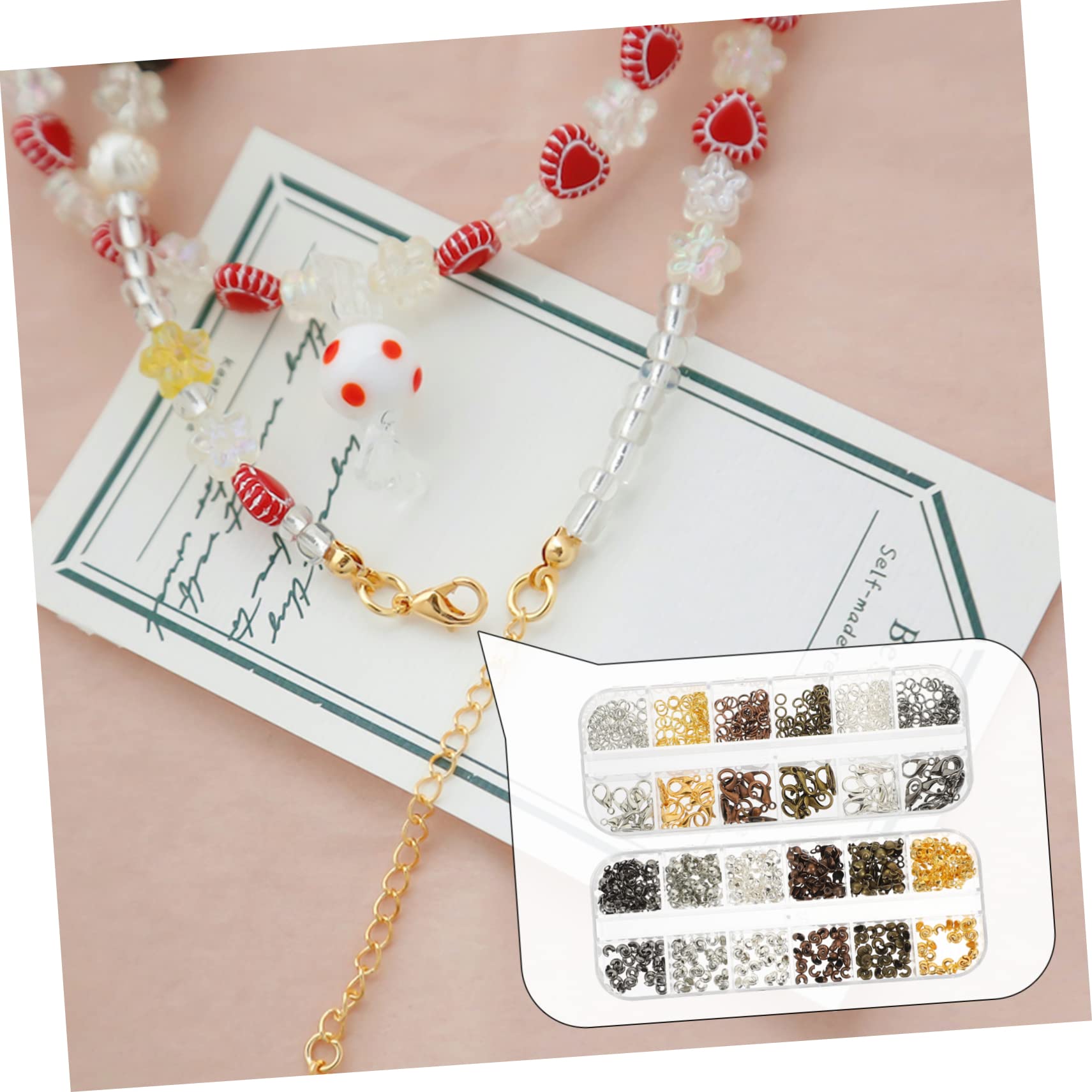 EXCEART 1564pezzi Collana Fai Da Te Con Chiusure Moschettone Per Creazione Gioielli Completo Per Bracciali e Orecchini Accessori Per Artigianato