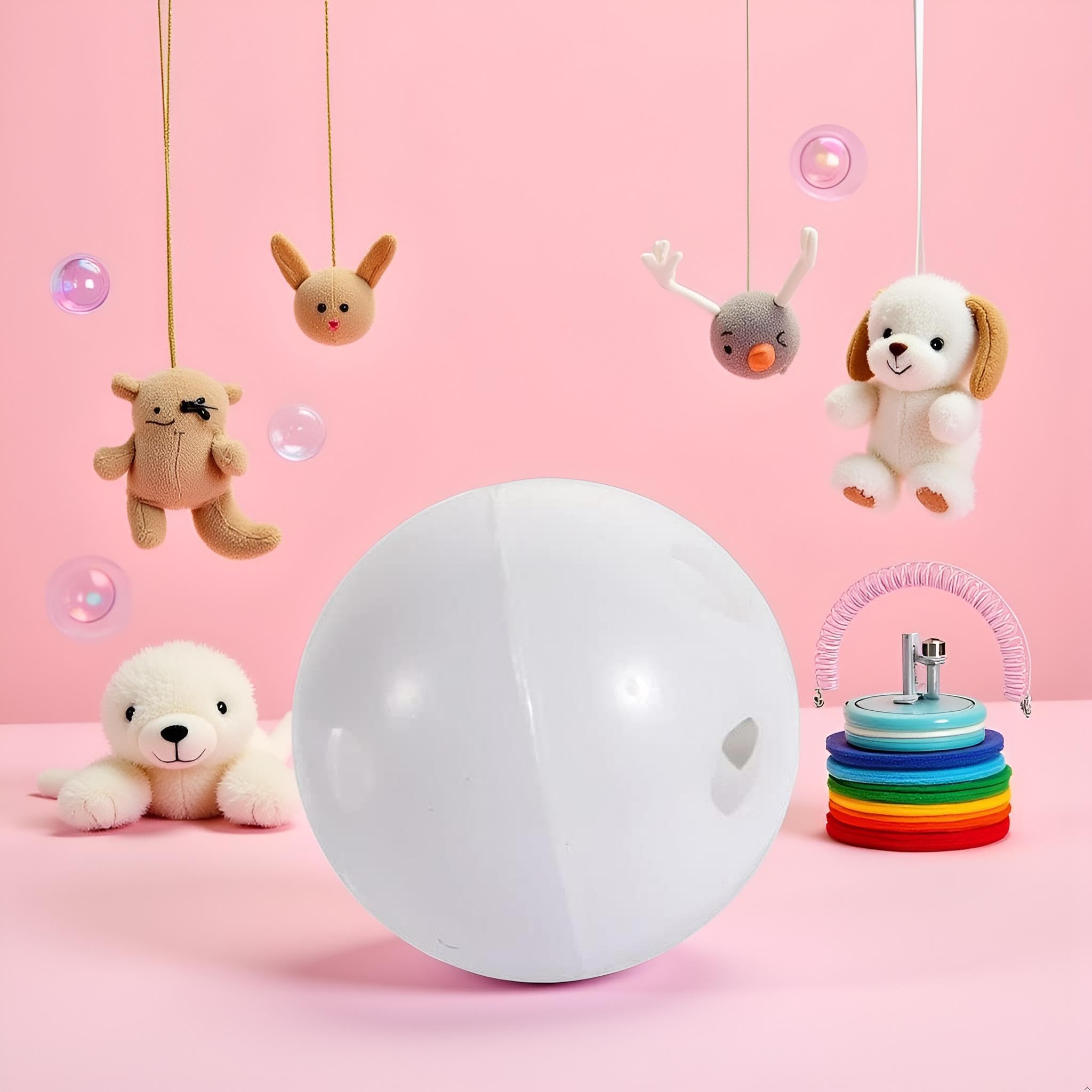 10 piezas de sonajero blanco insertos caja de sonajero reparación de muñeca ruidoso fabricante de ruido inserto sonajero para animales títeres muñeca caseros mascotas y anillos de felpa 5