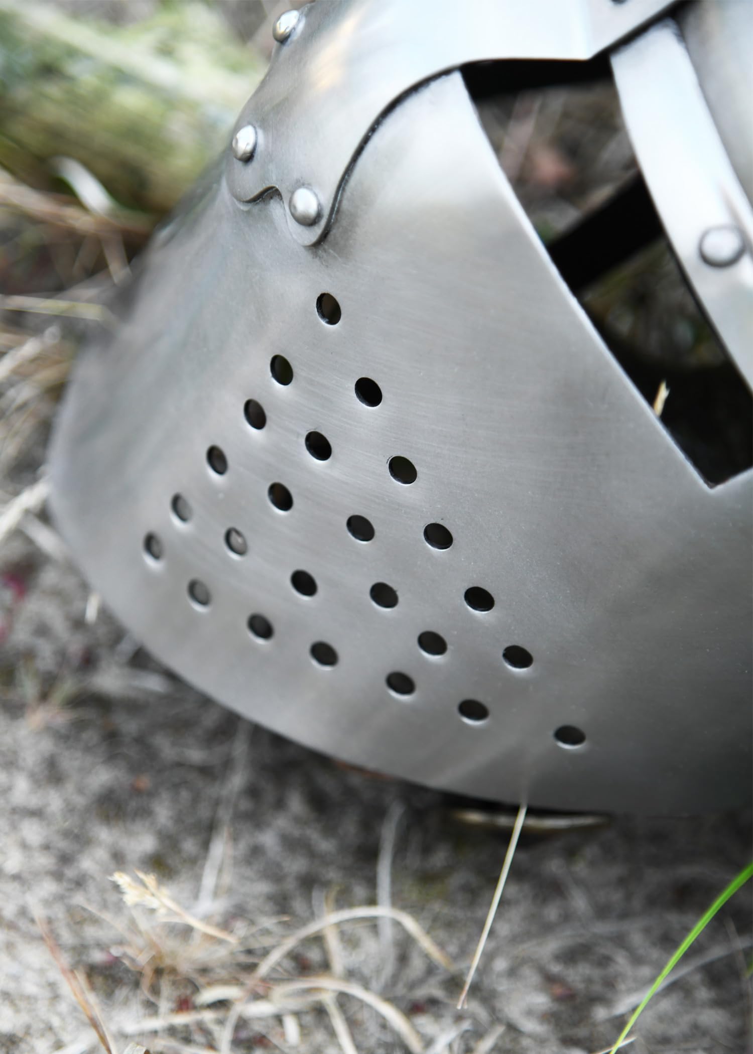 Battle-Merchant Kreuzritter Helm, Templerhelm, 1,6 mm Stahl
