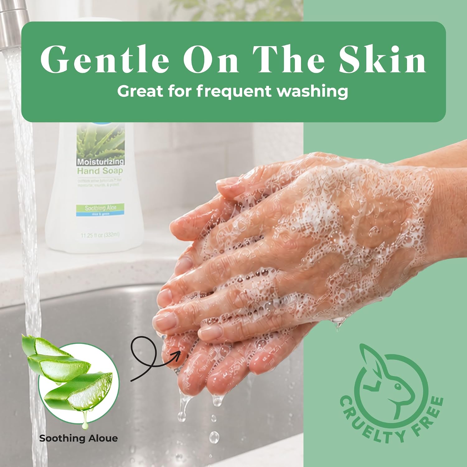White Rain Moisturizing Hand Soap, Soothing Aloe, 11.25 fl oz, Pack of 12 image 5
