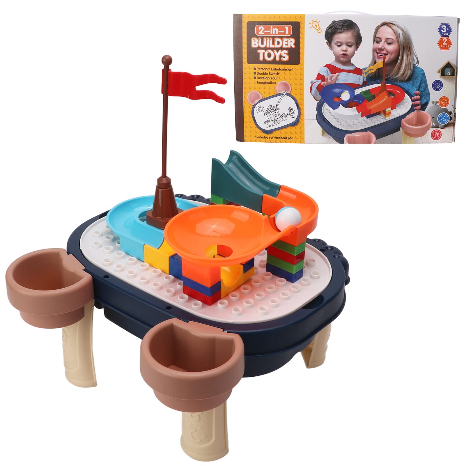 Versátil Mesa de Bloques de Construcción 6 en 1 para Niños Pequeños con Funciones de Escritura y Actividad Escritorio de Aprendizaje para Niños Múltiples Hecho de Plástico