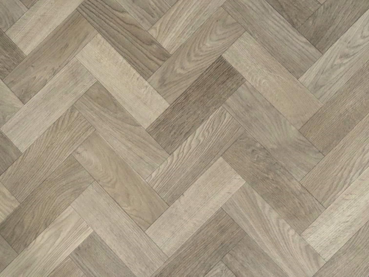 PVC Bodenbelag Vinylboden in Fischgrät Optik, Zuschnitt (2m breit / 3m lang)
