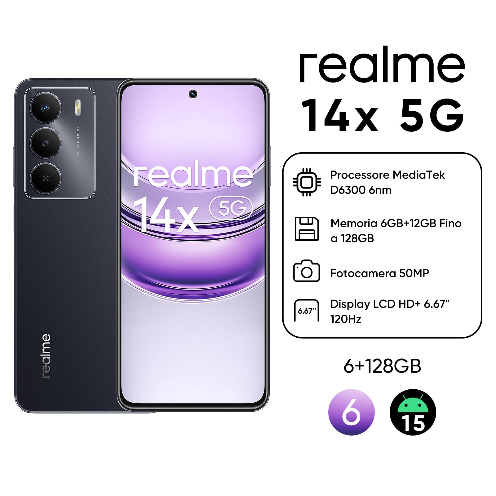 realme 14x 5G Smartphone 120Hz 50MP - Dettaglio