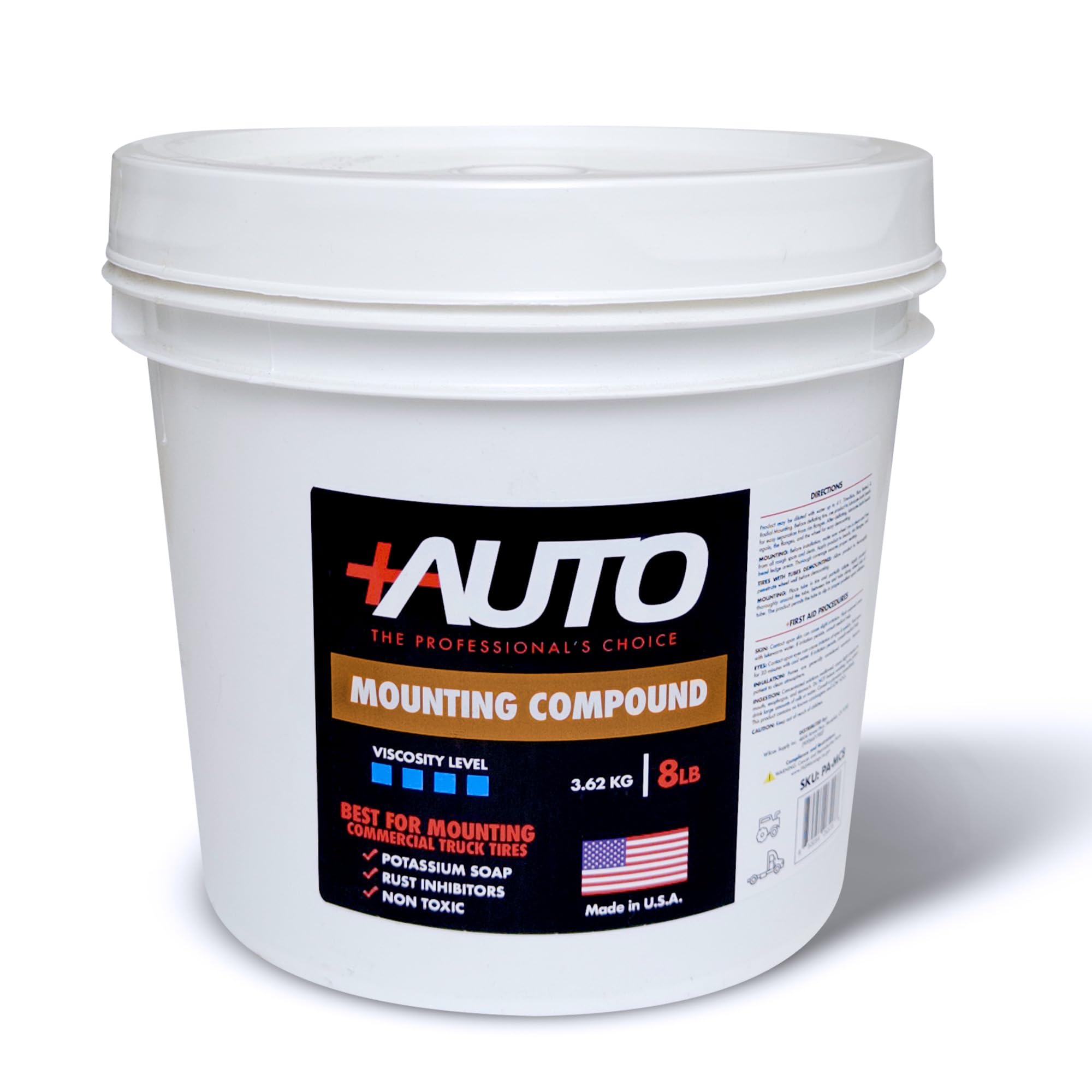 +AUTO Mounting Compound - Heavy Duty Tire Mounting Lube - 8 lb Bucket - Made in USA