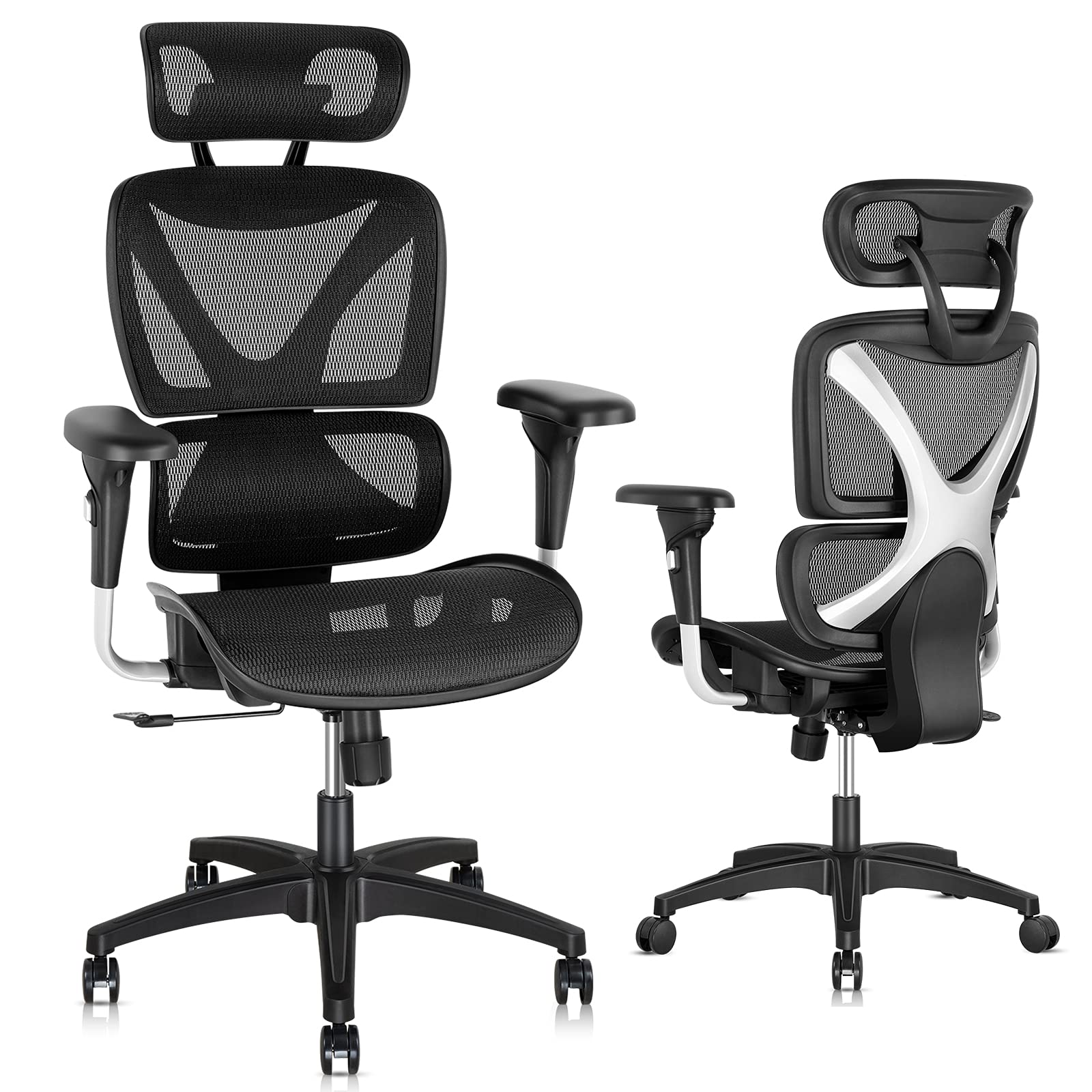 Gabrylly Ergonomic Office Chair, Large Mesh Chair with Lumbar Support