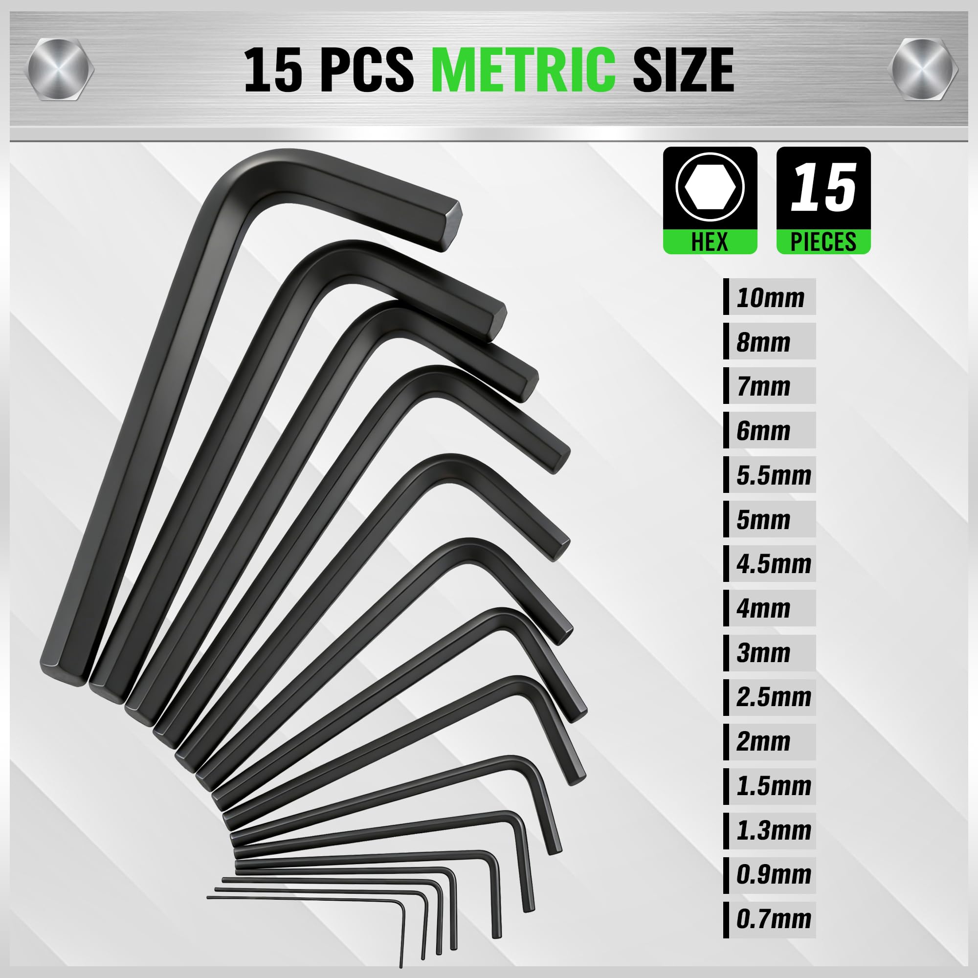 32-Piece Hex Key Set - SAE & Metric Allen Wrenches -2