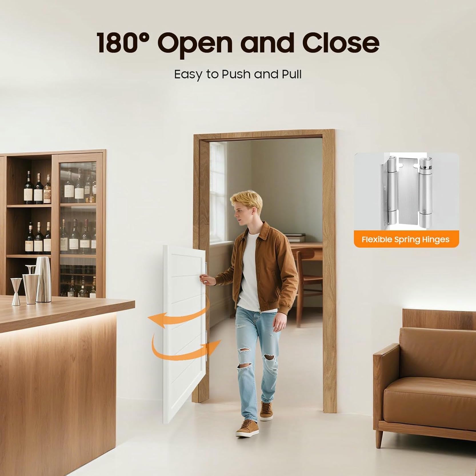 Cafe Wood Saloon Half Door - Porta Oscillante per Porte della Partizione da Cucina, Ingresso A Bar - Incluso CAMERILI