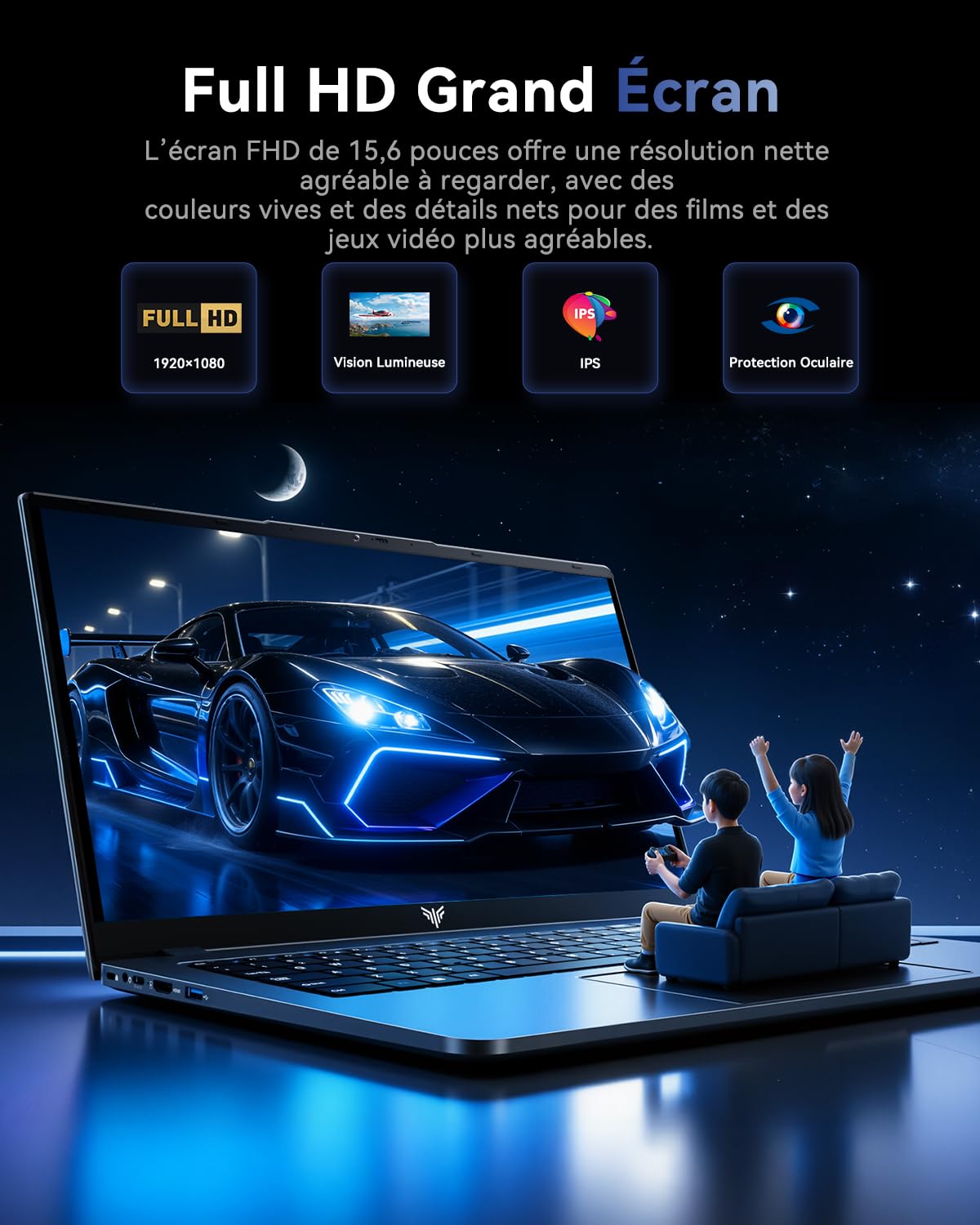 15,6" PC Portable Gamer ave 12C Core i5-12600H (Jusqu’à 4,5 GHz)