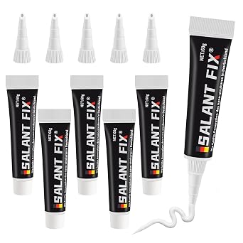 5PCS Sealant Fix, All Purpose Glue Kit Quick Drying Glue with Snip Tip Applicator Caps, Invisible Nail-Free Sealant Strong Repair Sealing Fix for Stick Kitchen Shelves Metal Glass Wood