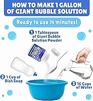 Vista 2 de Burbujas para niños - Burbuja Solución de burbujas gigantes, mezcla en polvo para burbujas que hace 1792 OZ (14 galones) - La solución en polvo
