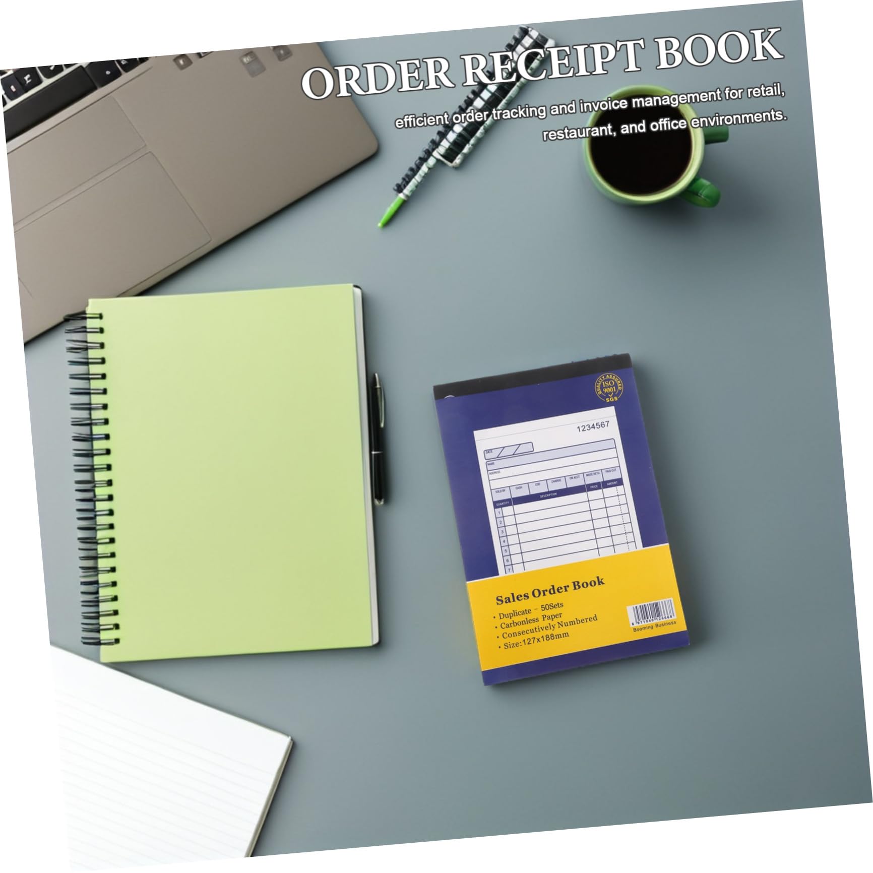 5 Piezas Libro de Pedidos para Pequeñas Empresas Registro y Gestión de Órdenes Libro de Facturas Portátil con Resistente y Escritura Nítida para Seguimiento Profesional