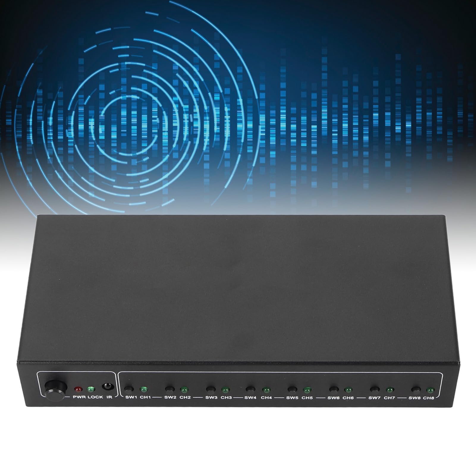 FT18 SPDIF Splitter 1x8, Digitaler Optischer Audio Splitter, Unterstützt SPDIF/TosLink Signal 1 in 8 Out, Unterstützt LPCM2.0/DTS/AC3. (EU-Stecker)