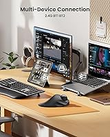 Vista 3 de ProtoArc Ratón Bluetooth inalámbrico Trackball, EM03 NL Ratón ergonómico recargable con bola rodante, conexión para 3 dispositivos, compatible