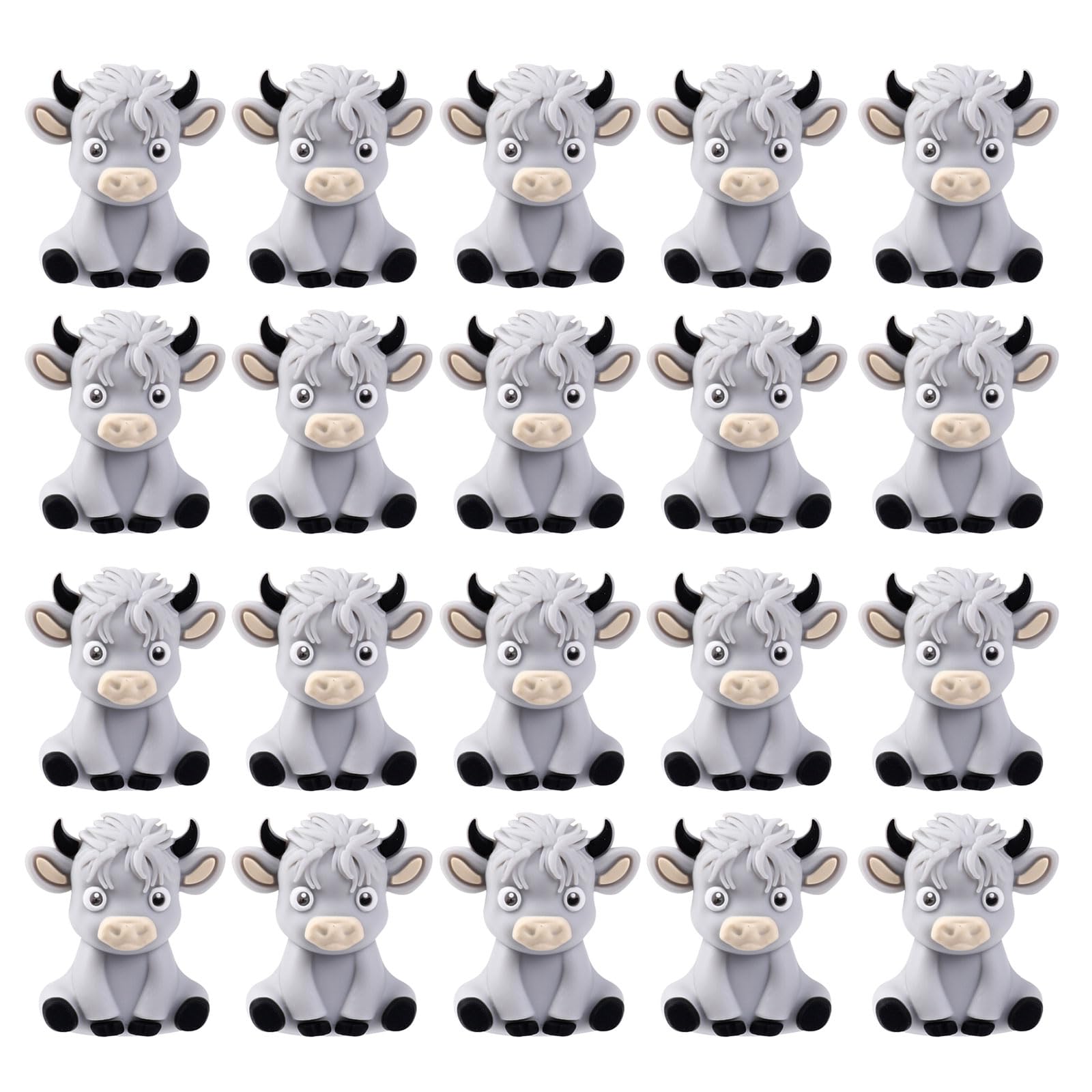 20pcs Cow Theme Silicone Bead 20mm Hole for Craft Jewelry and Family Gathering Activity Keychain Crafting Accessories Silicone Beads for Jewelry Making