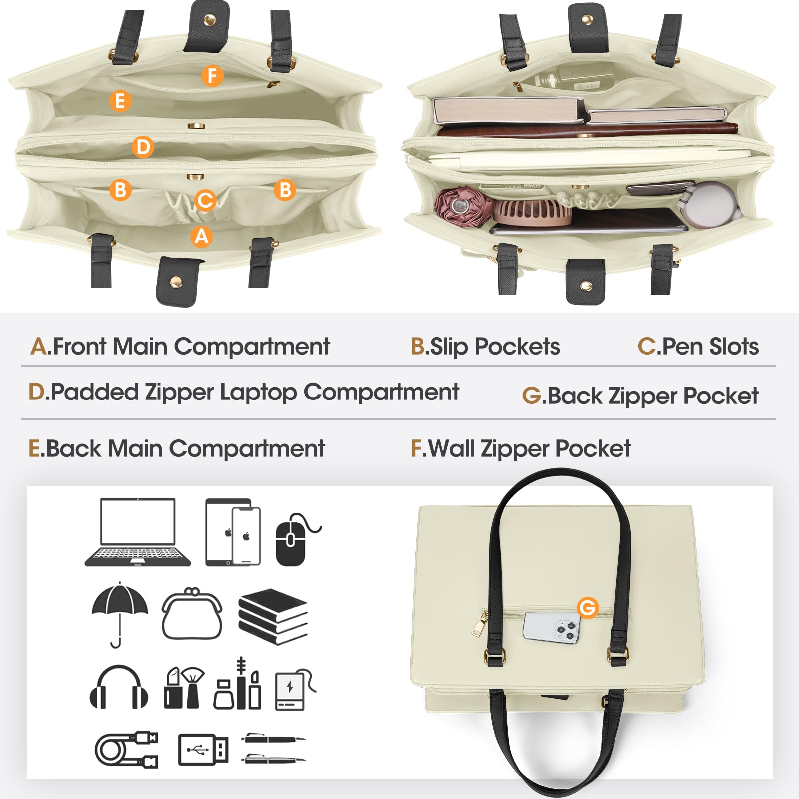 Borsa per computer portatile da 15,6 pollici borsa tote bag in pelle impermeabile valigetta per computer professionale business ufficio borsa da lavoro