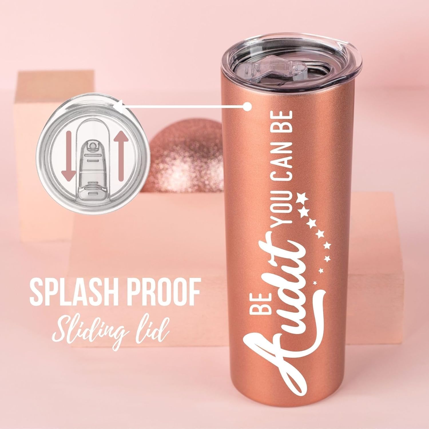 Onebttl Accountant Gifts for Women, Be Audit You Can Be, Gifts for Accountant, Auditor, Women, Accounting, Stainless Steel Tumbler 20Oz - Rose Gold - Image 3