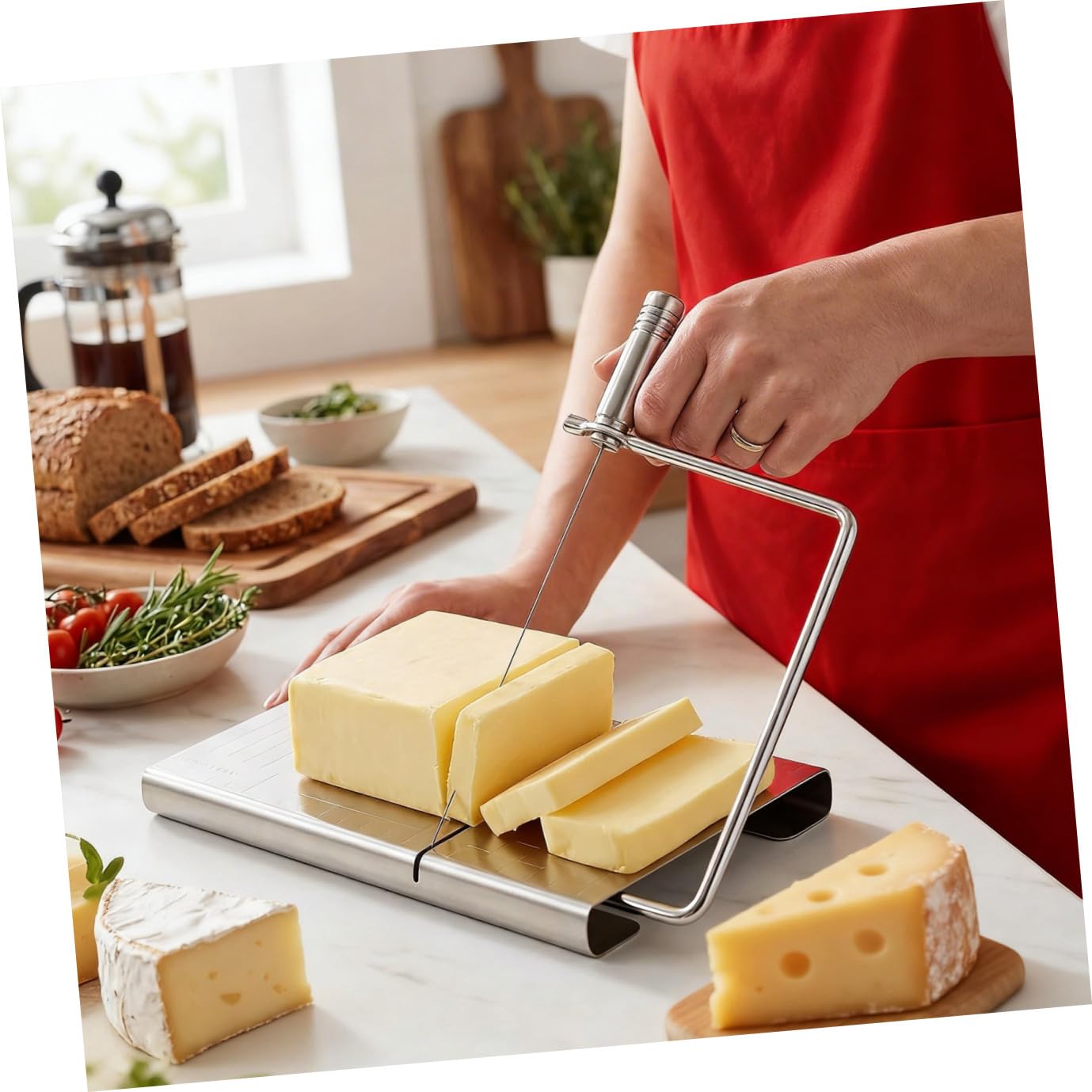 VICASKY 5 Stück Edelstahl Käsehobel Käseschneider mit Ergonomischem Griff Leichter Butter und Blockkäse Praktischer Hand Käseschneider für Präzises Schneiden und Einfache Reinigung