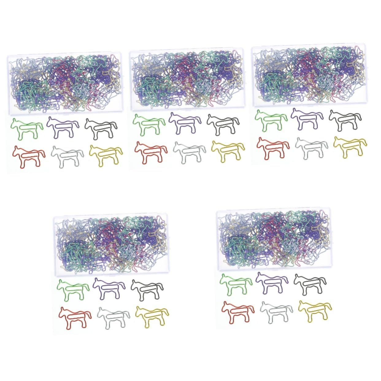 5 Series Clips Decorativos De Caballo Coloridos Clips De Oficina Chic Para Organizar Y Archivos Accesorios De Papelería Multifuncionales 80 Piezas X 5