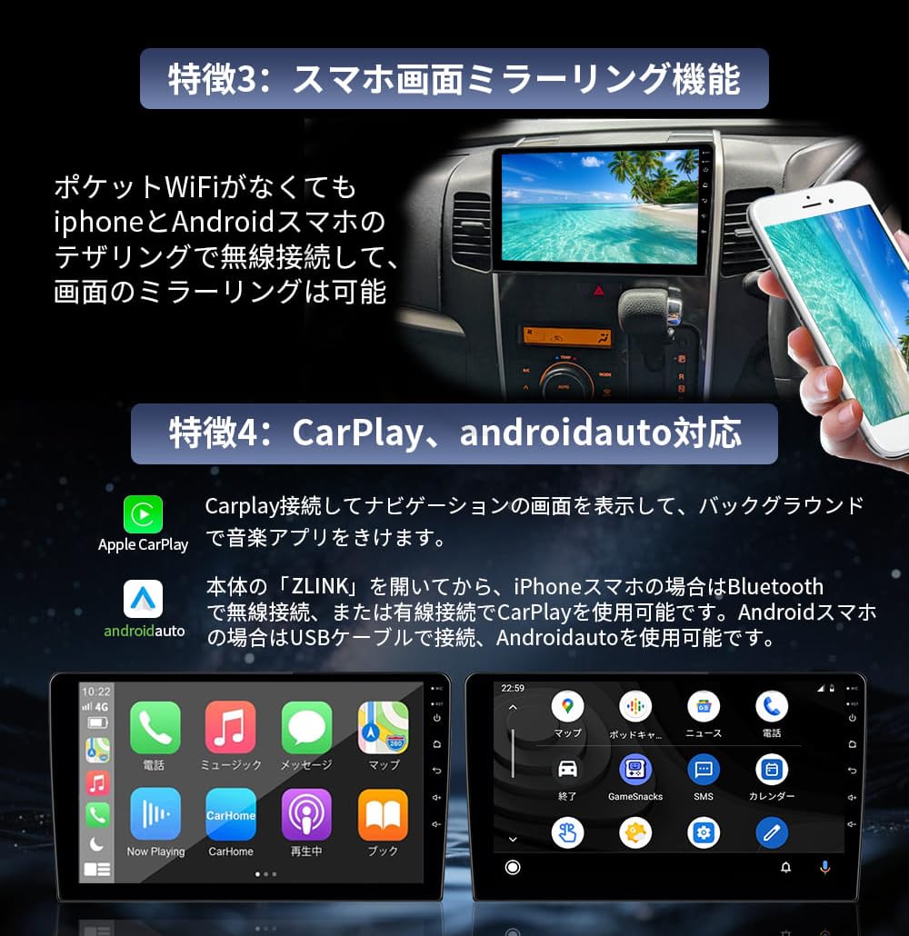 Amazon.co.jp: Pirara 2Din Android10.0カーナビ オーディオ体型ナビ