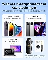 Vista 8 de 7RYMS WA2 Amplificador de voz inalámbrico para profesores, ancianos con micrófono de solapa magnético, amplificador personal para el aula