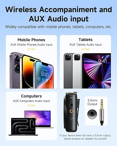 Miniatura 8 de 7RYMS WA2 Amplificador de voz inalámbrico para profesores, ancianos con micrófono de solapa magnético, amplificador personal para el aula,