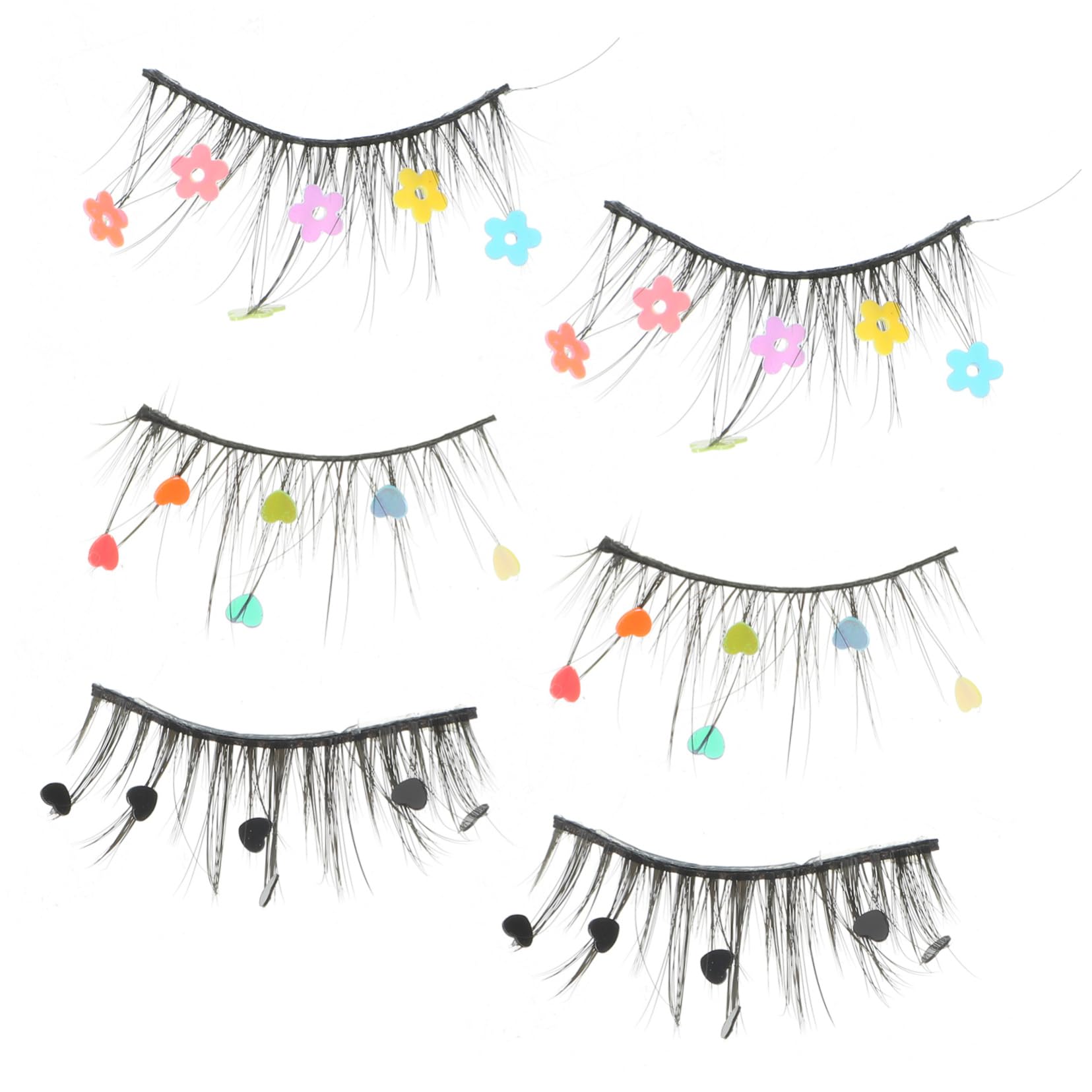 MAGICLULU 9 Paia Ciglia Finte Con Paillettes Ciglia Con Paillettes Per Ragazze Cosplay Ciglia Ciglia Colorate Ciglia Con Colore Breve Falso Ciglio Trucco Mancare Estendere Imitazione