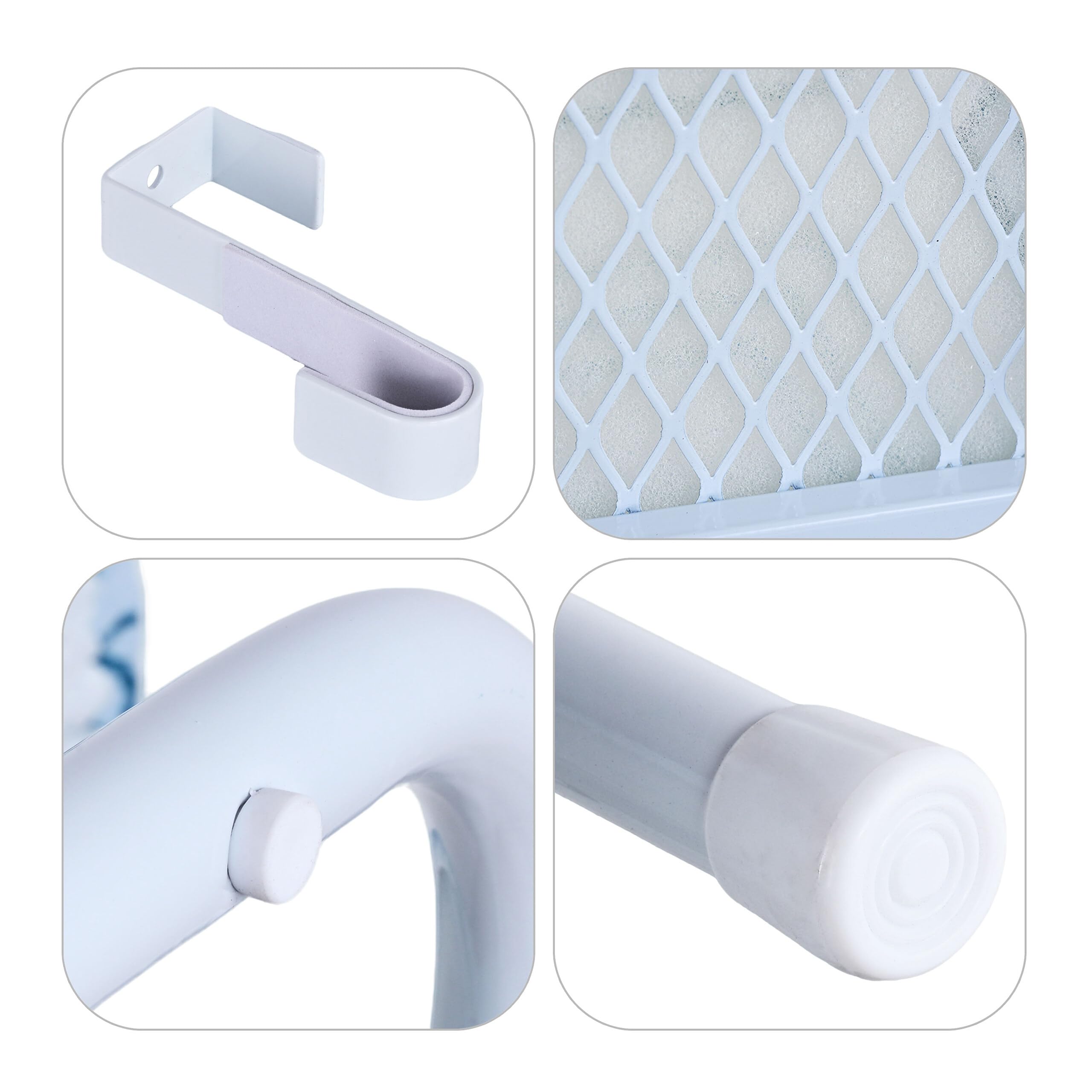 Relaxdays asse da stiro da tavolo, 76 x 30,5 cm, blu/bianco | Supporto ferro estraibile, pieghevole, compatto
