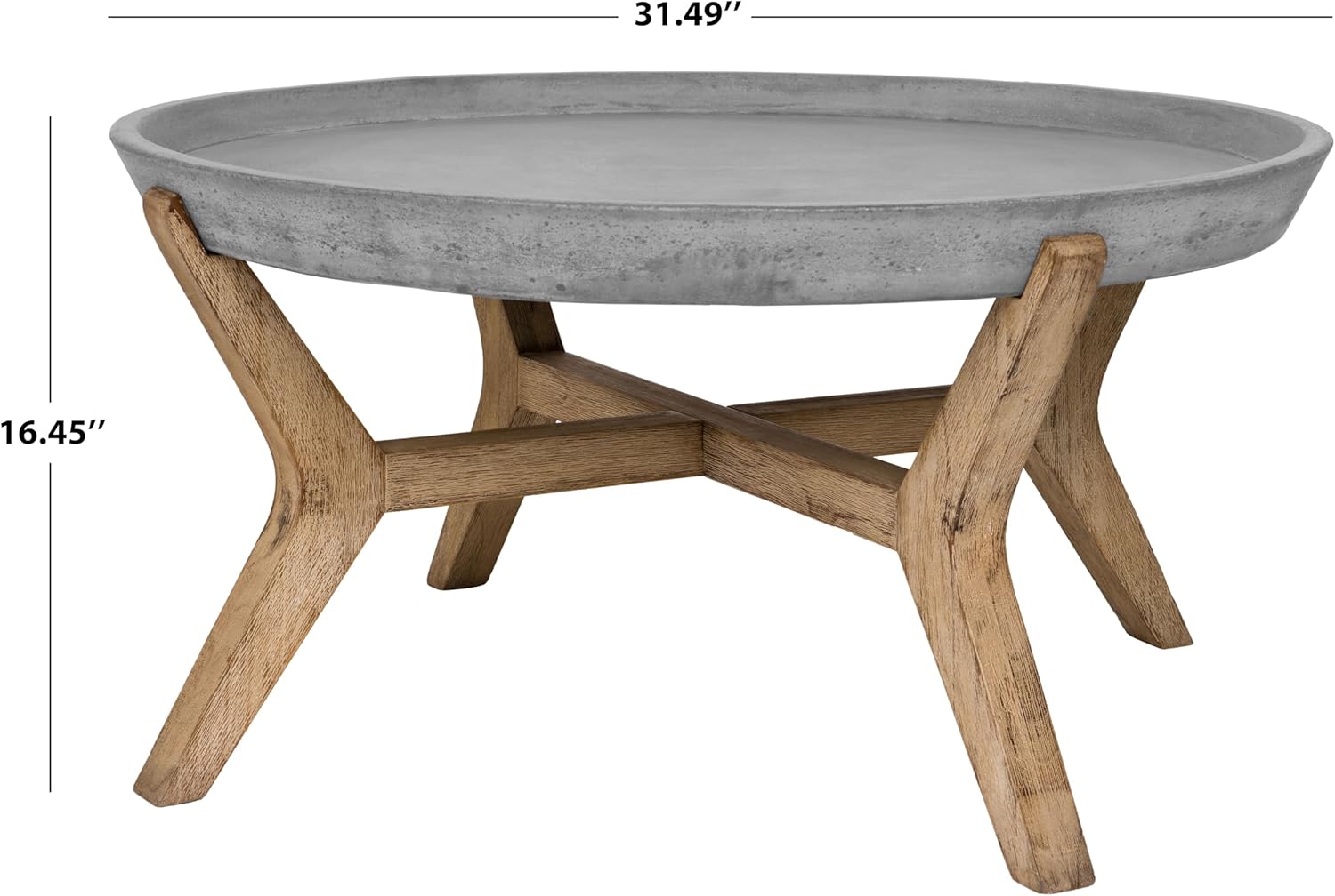 Safavieh Outdoor Collection Wynn Modern Concrete Round 18.1-inch Coffee Table