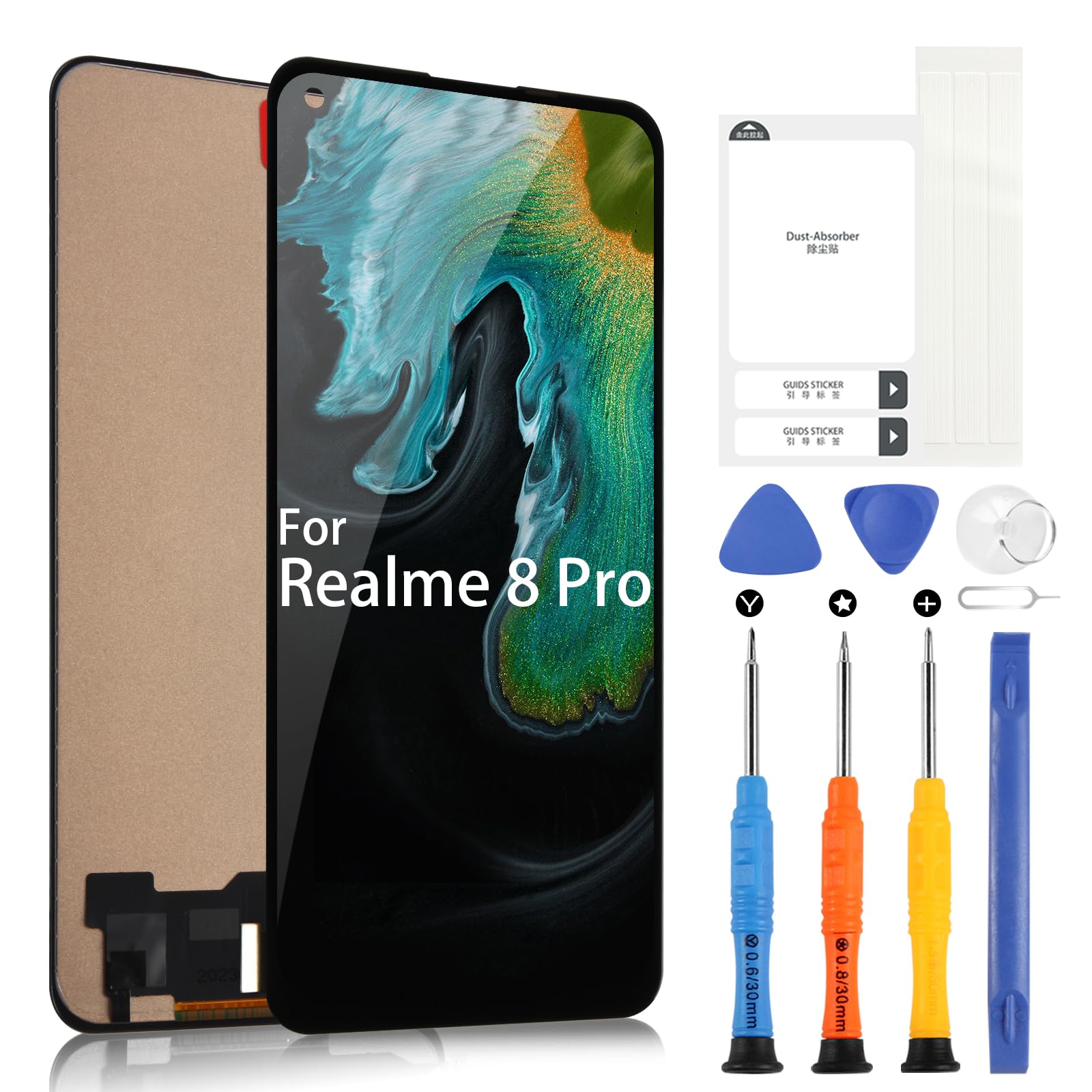 Écran LCD Complet Pour Realme 8 4G / 8 Pro - 6,4 Pouces, Tactile, Assemblage écran + Vitre, Noir - 6