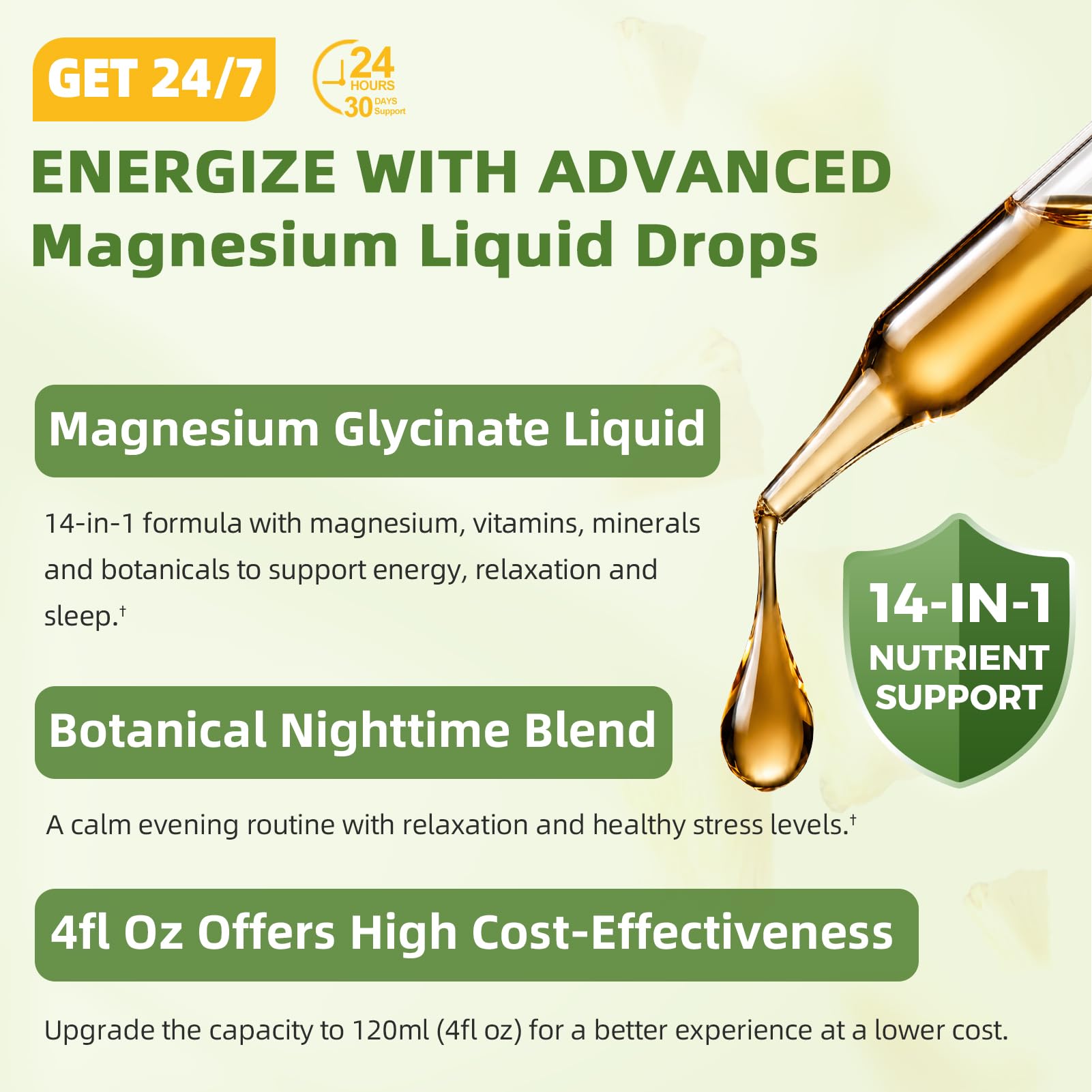 GREENPEOPLE Magnesium Glycinate Liquid Drops for Women,Pineapple,120ml — Amazon image 2