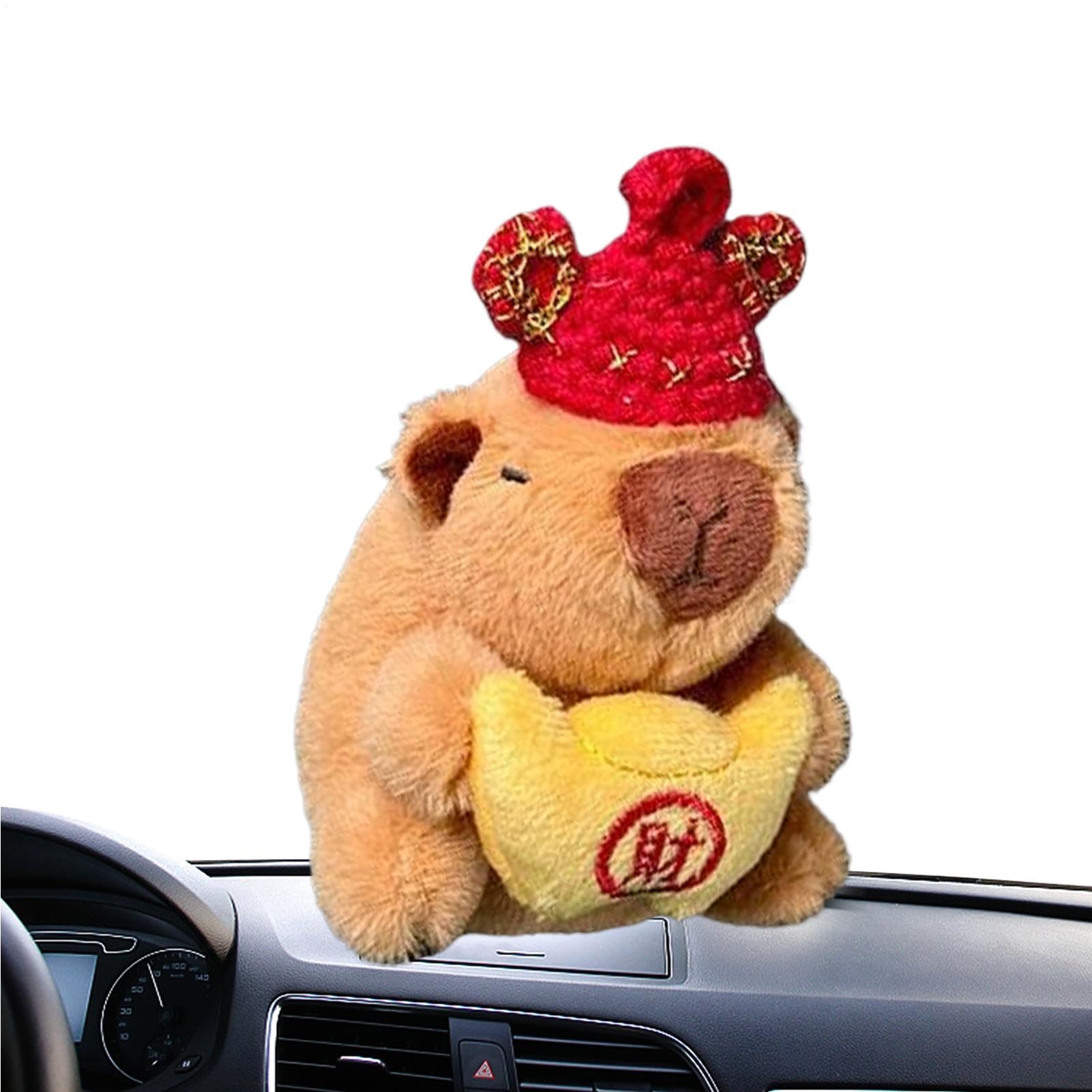 Animale di peluche di capibara, peluche di capibara - Capibara per interni di auto simpatico cartone animato - Peluche animali, divertente bambola di peluche Capibara, decorazioni per cruscotto per am