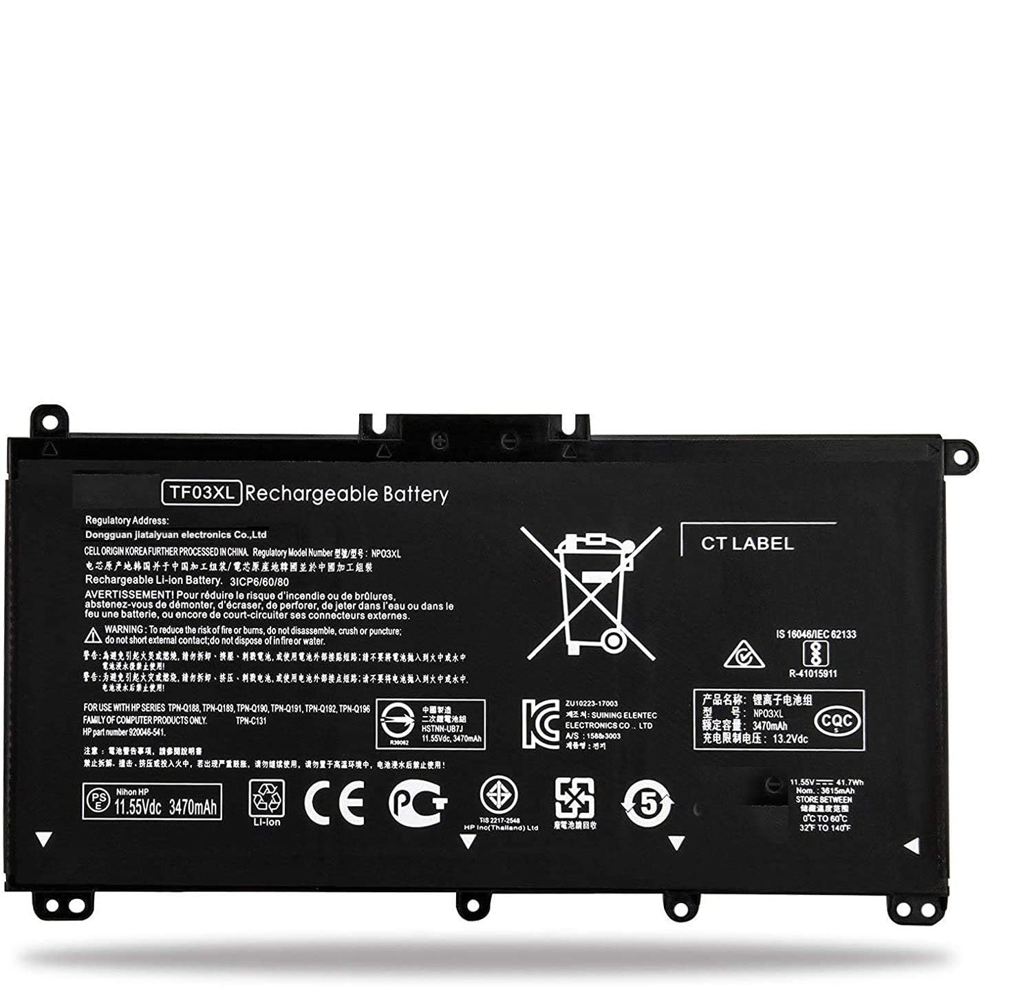 TF03XL Laptop Battery for HP Pavilion X360 14-cd0505sa 14-bf1xx 14-bf0xx 15-cc1xx 15-cd0xx 15-ck0xx 17-ar0xx 15-cc0xx 15-cd054sa cd056sa cd059sa cd0508sa cd0520sa cd0522sa cd0524sa Laptop Battery