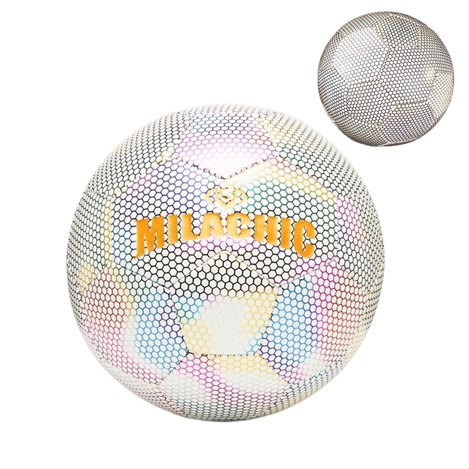 Pallone da Calcio Riflettente Illuminato, Pallone da Calcio | Luminoso per Bambini, Palloni da Calcio Luminosi Riflettenti Portatili, palloni da Calcio Luminosi per Adulti, Ragazze, Bambi