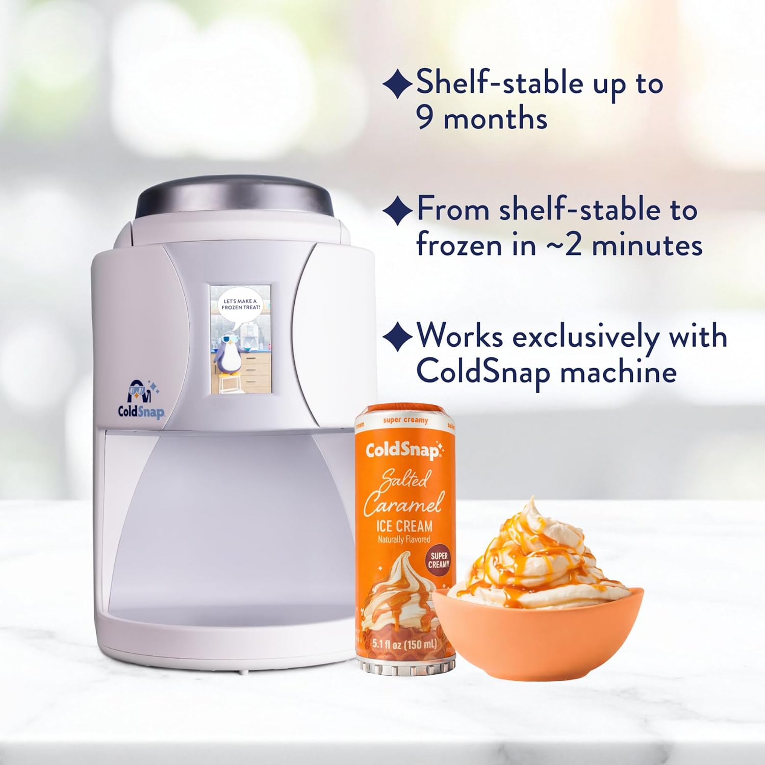 ColdSnap Salted Caramel Ice Cream Pods – Creamy, Sweet & Salty Single-Serve Dessert Made in Minutes – No Prep, No Freezer Required – Indulgent Treat Anytime – pack of 12 COLDSNAP MACHINE REQUIRED)