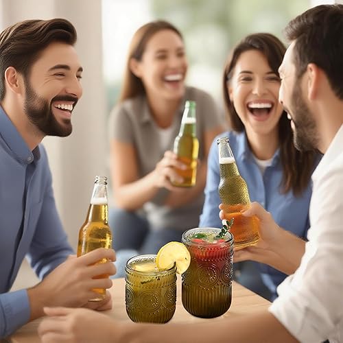 Miniatura 7 de Juego de 12 vasos grises para beber Highball de 12 onzas y vasos de cóctel de 12 onzas, juego de cristalería vintage de cocina gris, vasos de vidrio