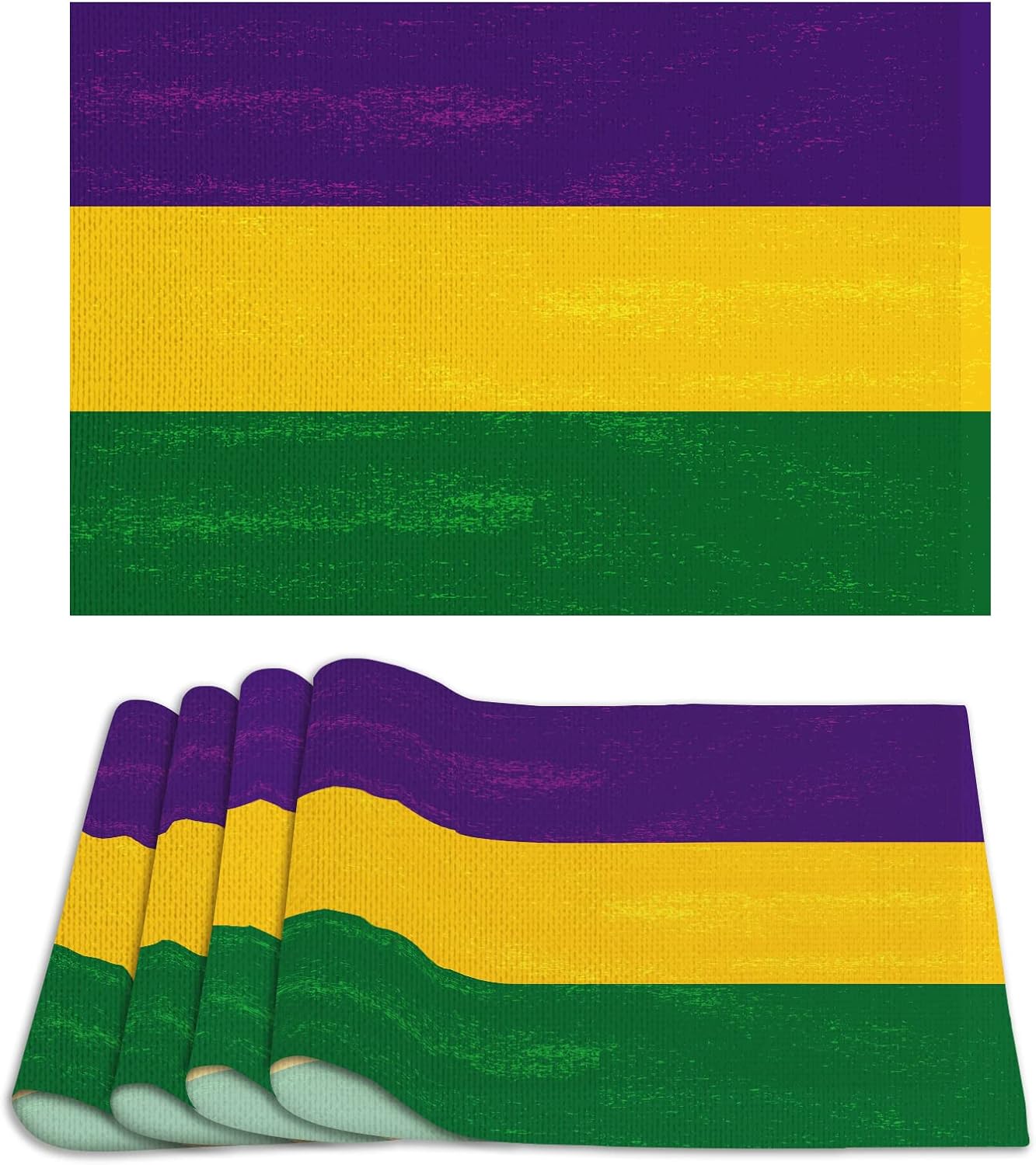 Linen Mardi Gras Placemats Set of 4 Mardi Gras Decor for