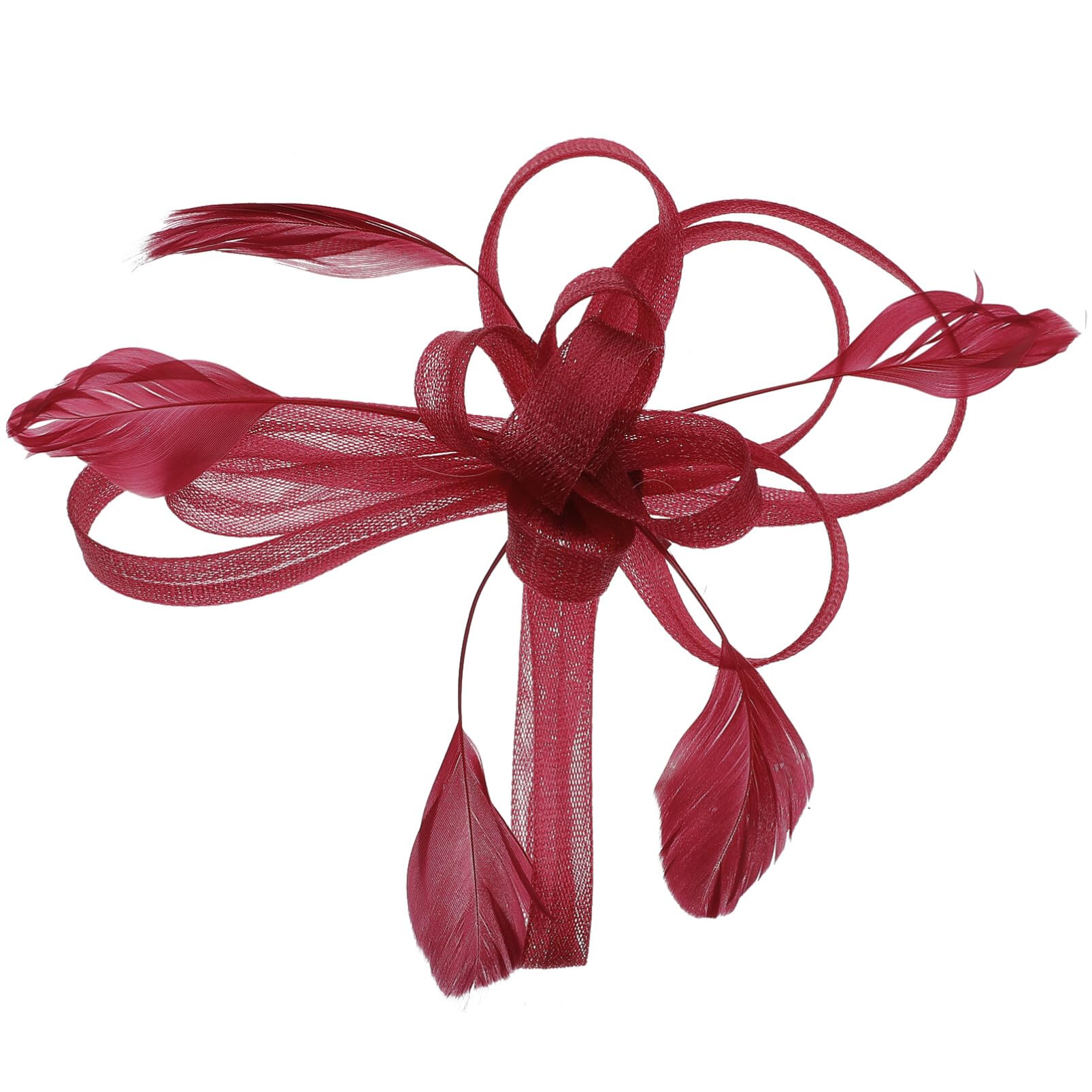 Abaodam 3pezzi Fascinator per Sposa Piume Rosse Accessorio Elegante per Matrimoni e Feste Fermaglio Raffinato per Ogni Acconciatura