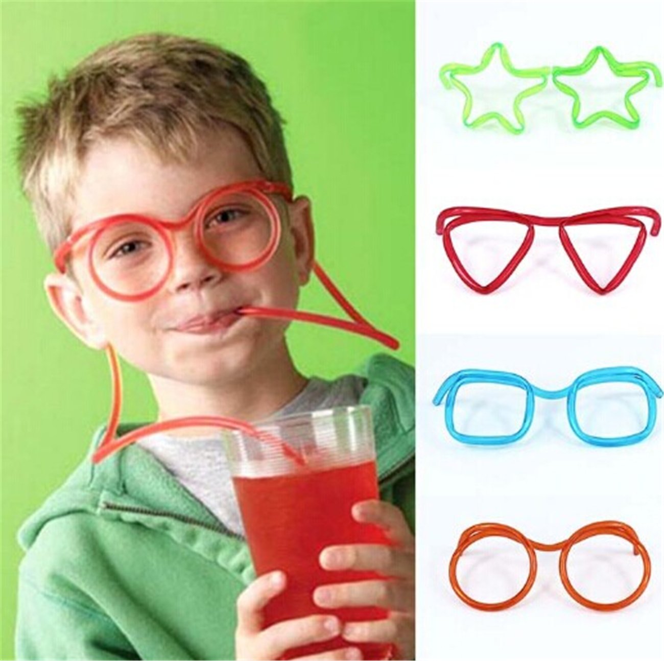 ELINLV Plastic DIY Drinking Straw Eyeglasses, Straw Glasses,Amazing Straw Glasses