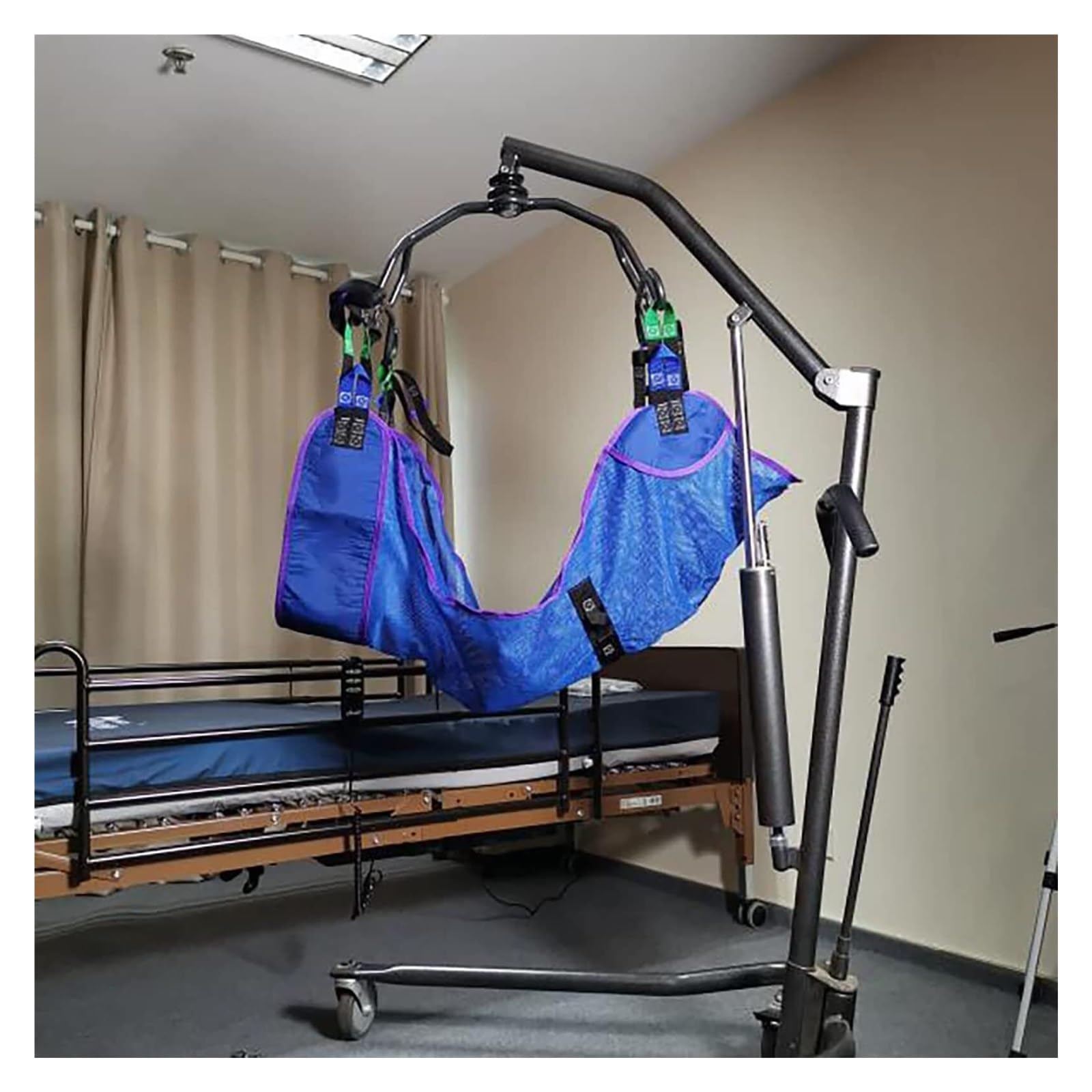 Arnés Bariátrico para Ancianos - Soporte de Transferencia con Aperturas para Piernas para Ducha y WC, Tela Transpirable, Compatible con Grúas de Movilización